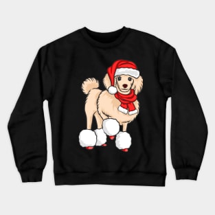 Cute Poodle Santa Wearing Christmas Hat Dog Lover Christmas Gift Crewneck Sweatshirt